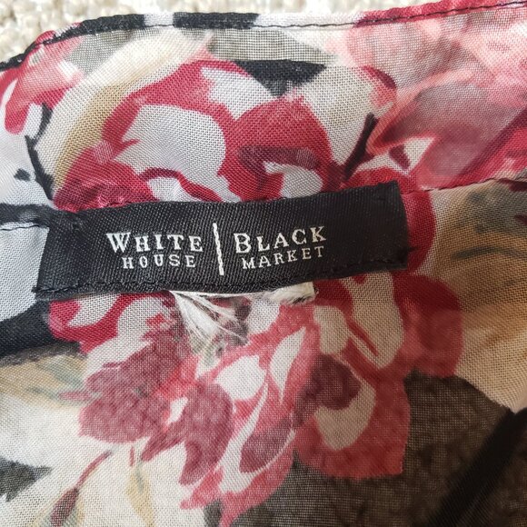 White House Black Market Ruffled Floral Polka Dot Pattern Scarf Wrap 64"x32" - Picture 11 of 11